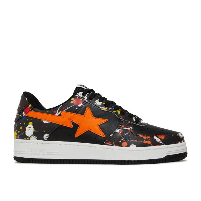 ベイプ Bape 【 Sta Low \u0027Paint Splatter - Black\u0027 Men Black 】 メンズ 黒いこと 黒いこと