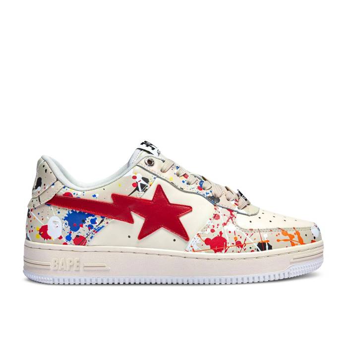 ベイプ Bape 【 Sta Low \u0027Paint Splatter - Ivory\u0027 Men Ivory 】 メンズ 象牙色
