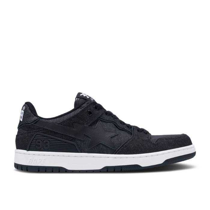 ベイプ Bape 【 Sk8 Sta \u0027Black Denim\u0027 Men Black 】 メンズ 黒いこと 黒いこと