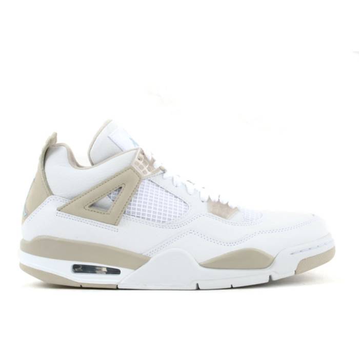 ナイキ エアジョーダン Air Jordan 【 Wmns Jordan 4 Retro Linen 2006 Women White/Boarder Blue/Light Sand 】 レトロ レディース 白色 ホワイト 青色 ブルー 砂色・サンド
