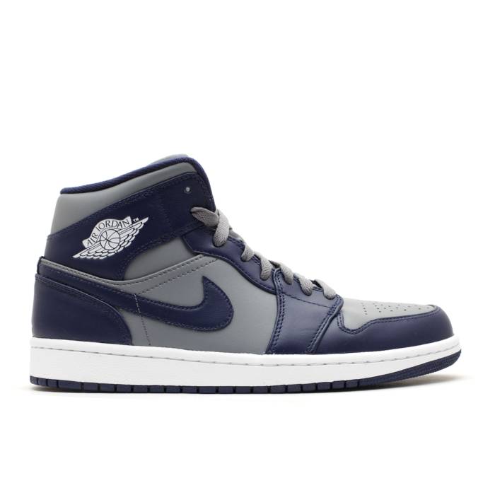 ナイキ エアジョーダン Air Jordan 【 Jordan 1 Mid \u0027Georgetown\u0027 Men Cool Grey/Midnight Navy-White 】 ミッド メンズ 冷やりとした 薄墨色 薄墨色