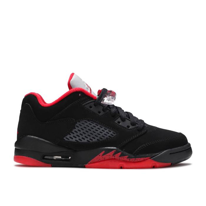 ナイキ エアジョーダン Air Jordan 【 Jordan 5 Retro Low Bg 'Alternate 90' Youth Black/Gym Red/Metallic 】 レトロ ジュニア キッズ 黒色 ブラック Red 赤・レッド|スニケス