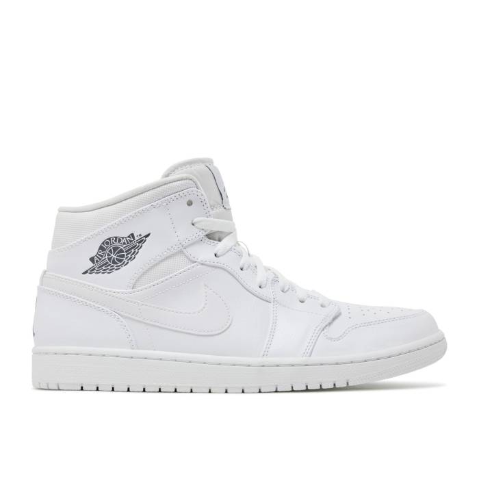 ナイキ エアジョーダン Air Jordan 【 Jordan 1 Mid \u0027White Cool Grey\u0027 Men White/Cool Grey-White 】 ミッド 冷やりとした メンズ 白いこと 白いこと 冷やりとした