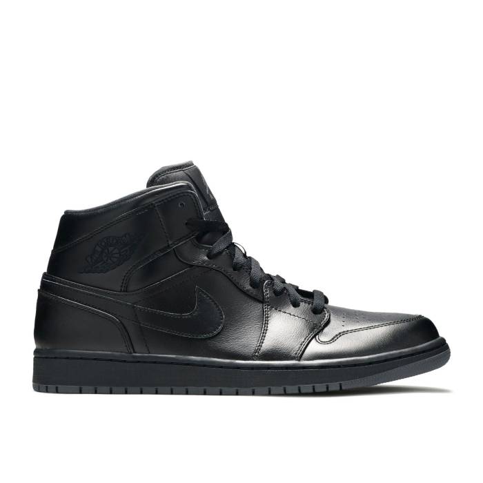 ナイキ エアジョーダン Air Jordan 【 Jordan 1 Mid \u0027Black\u0027 Men Black/Black-Dark Grey 】 ミッド メンズ 黒いこと 黒いこと 薄墨色 薄墨色