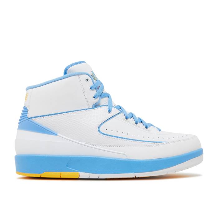 ナイキ エアジョーダン Air Jordan 【 Jordan 2 Retro \u0027Melo\u0027 2018 Men White/Varsity Maize-University Blue 】 レトロ メンズ 白いこと 白いこと 青み 青色