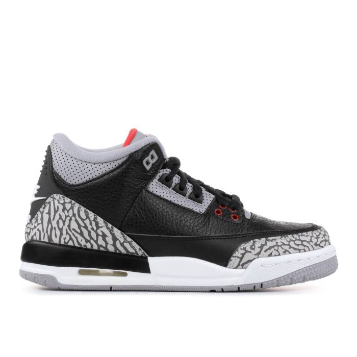 ナイキ エアジョーダン Air Jordan 【 Jordan 3 Retro Og Bg \u0027Black Cement\u0027 2018 Youth Black/Cement Grey-White-Fire Red 】 レトロ お坊っちゃん キッズ 黒いこと 黒いこと 薄墨色・シメント Red 赤・赤いこと
