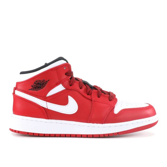 ナイキ エアジョーダン Air Jordan 【 Jordan 1 Retro Mid ガウス \u0027Gym Red White\u0027 Youth Gym Red/White-Black 】 レトロ ミッド Red 赤・赤いこと 御坊っちゃん キッズ Red 赤・赤いこと