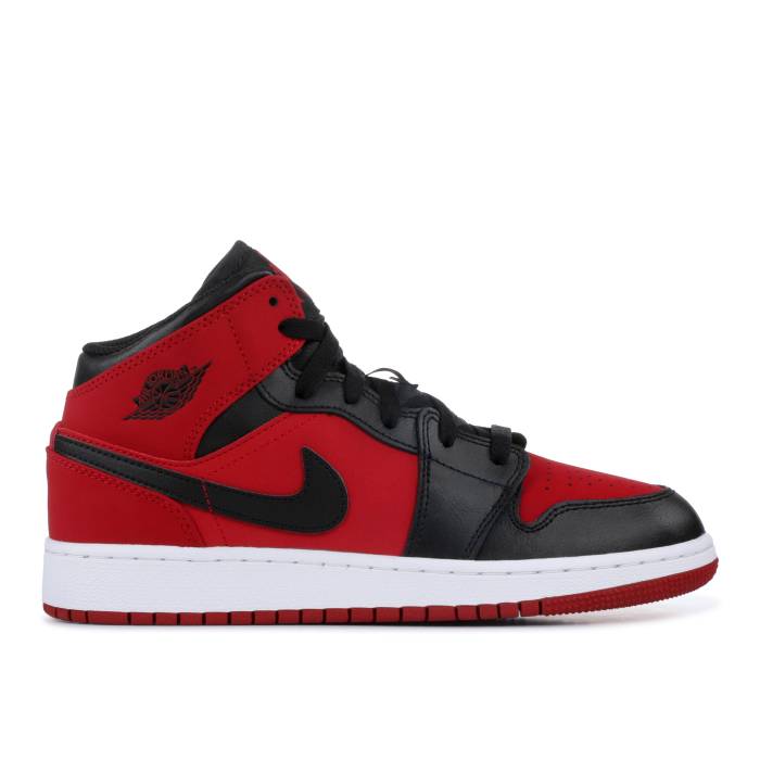 ナイキ エアジョーダン Air Jordan 【 Jordan 1 Retro Mid Gs 'Gym Red' Youth Gym Red/White-Black 】 レトロ ミッド ジュニア キッズ Red 赤・レッド|スニケス