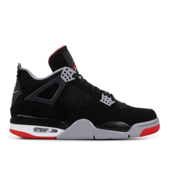 ナイキ　エアジョーダン Air Jordan 【 Jordan 4 Retro Og 'Bred' 2019 Men Black/Cement Grey/Summit White/Fire Red 】 レトロ メンズ 黒色 ブラック 灰色・シメント 灰色 グレー 白色 ホワイト ファイア Red 赤・レッ