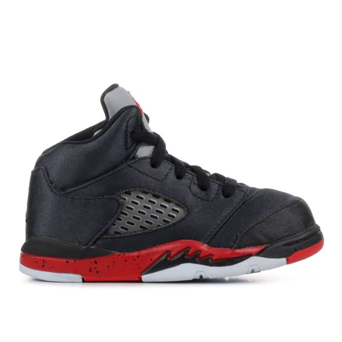 ナイキ エアジョーダン Air Jordan 【 Jordan 5 Retro Td \u0027Satin Bred\u0027 Infant Black/University Red 】 レトロ もの言う花 黒いこと 黒いこと Red 赤・赤いこと