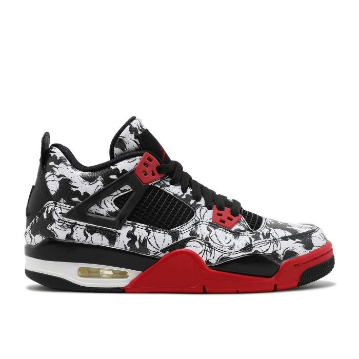 ナイキ エアジョーダン Air Jordan 【 Jordan 4 Retro Gs 'Tattoo' Youth Black/Fire Red/Black/White 】 レトロ ジュニア キッズ 黒色 ブラック ファイア Red 赤・レッド 白色 ホワイト|スニケス