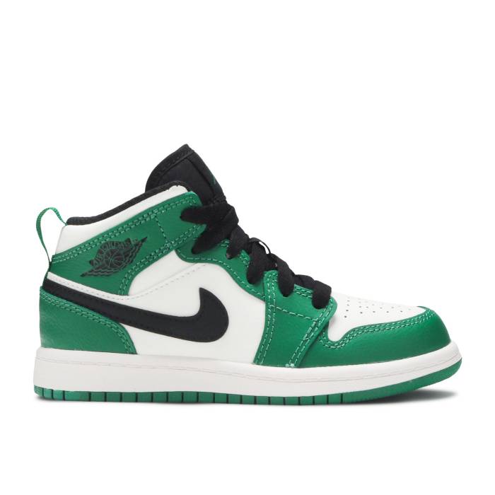 ナイキ エアジョーダン Air Jordan 【 Jordan 1 Mid Se Ps 'Pine Green' Youth Pine Green/Black-Sail 】 ミッド ジュニア キッズ green 緑・グリーン|スニケス