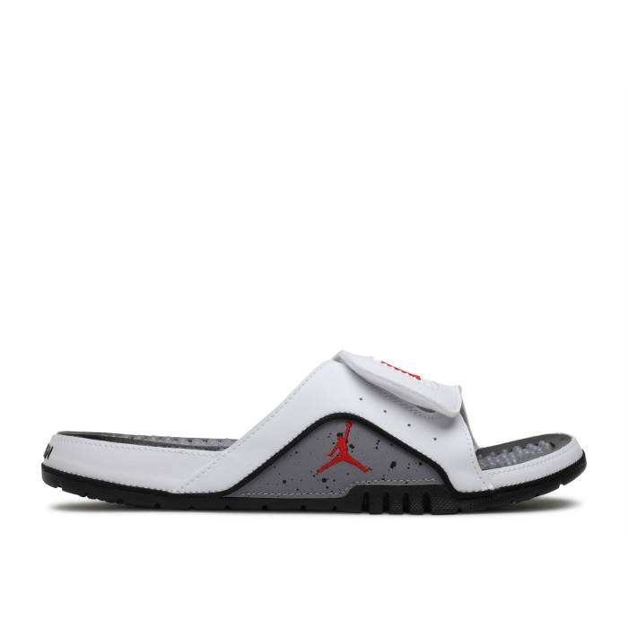 ナイキ エアジョーダン Air Jordan 【 Jordan Hydro 4 Retro Slide White Cement Men White/Fire Red-Cement Grey-Black 】 Hydro ハイドロ レトロ Slide サンダル メンズ 白色 ホワイト ファイア