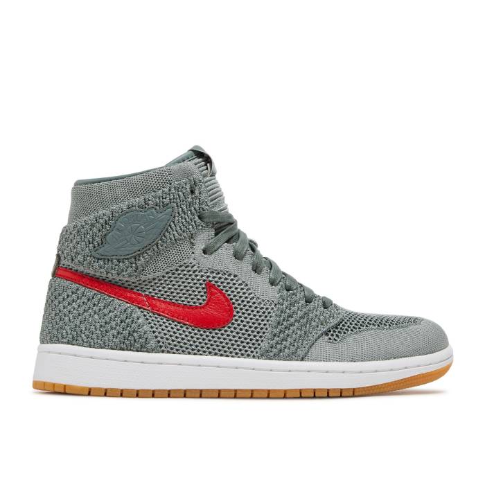 ナイキ エアジョーダン Air Jordan 【 Jordan 1 Retro High Flyknit ガウス \u0027Clay Green\u0027 Youth Clay Green/White-Hyper Cobalt-Gum Yellow 】 レトロ ご機嫌 飛球編み物 御坊っちゃん キッズ green 緑・緑であること yellow 黄味がかった・イエロ