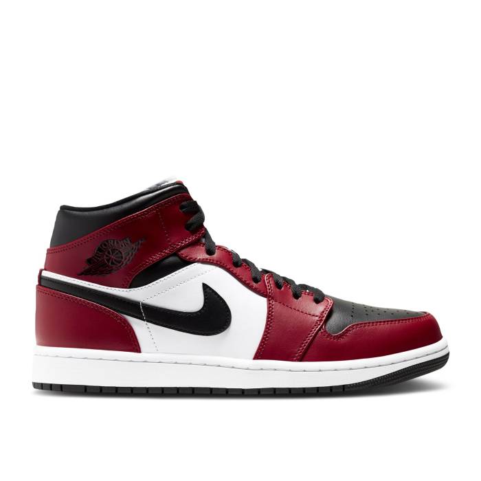 ナイキ エアジョーダン Air Jordan 【 Jordan 1 Mid \u0027Chicago Black Toe\u0027 Men Black/Gym Red/White 】 ミッド 黒いこと 黒いこと メンズ 黒いこと 黒いこと Red 赤・赤いこと 白いこと 白いこと