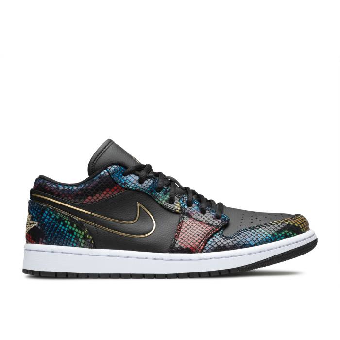 ナイキ　エアジョーダン Air Jordan 【 Wmns Jordan 1 Low 'Multi Snakeskin' Women Black/Metallic Gold/Multi/White 】 レディース 黒色 ブラック ゴールド 白色 ホワイト