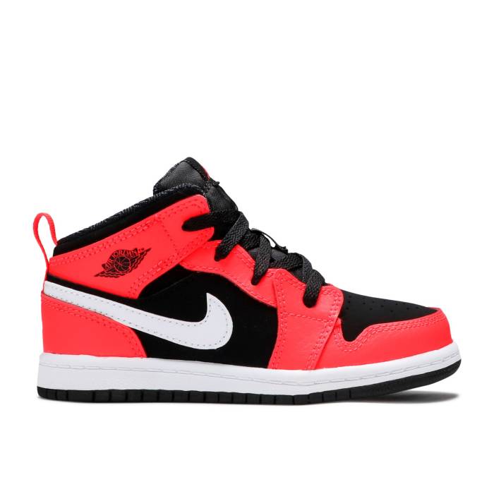 ナイキ エアジョーダン Air Jordan 【 Jordan 1 Mid Td \u0027Infrared 23\u0027 Infant Black/Infrared 23/White 】 ミッド もの言う花 黒いこと 黒いこと 白いこと 白いこと