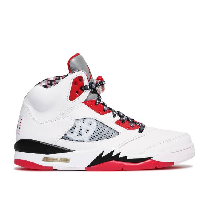 ナイキ エアジョーダン Air Jordan 【 Jordan 5 Retro Quai 54 2021 Men White/University Red/Black 】 レトロ メンズ 白色 ホワイト Red 赤・レッド 黒色 ブラック