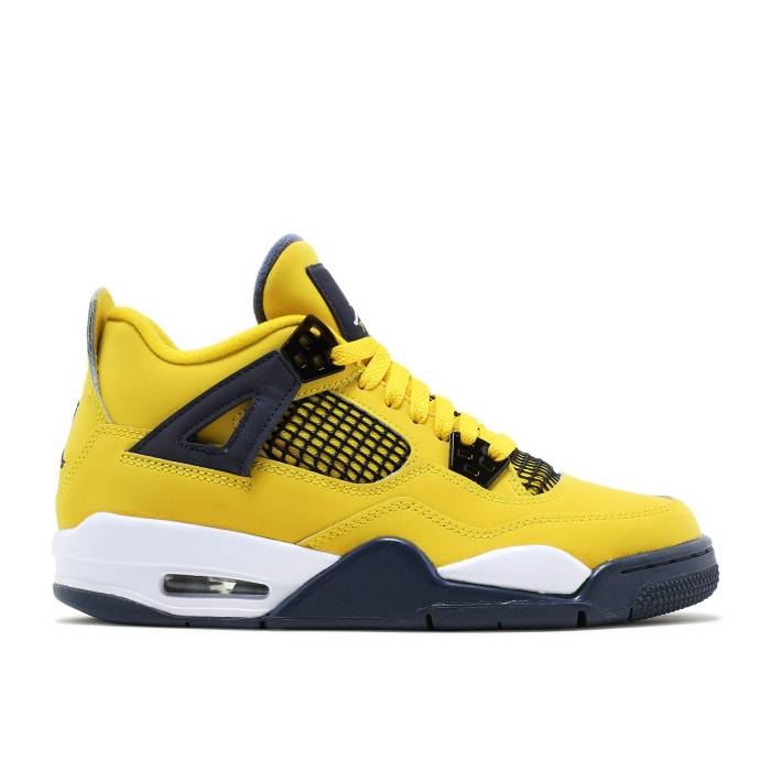 ナイキ エアジョーダン Air Jordan 【 Jordan 4 Retro Gs Lightning 2021 Youth Tour Yellow/Multi-Color/Multi-Color/Dark Blue Grey 】 レトロ ジュニア キッズ yellow 黄色・イエロー 青色 ブルー 灰色 グレー