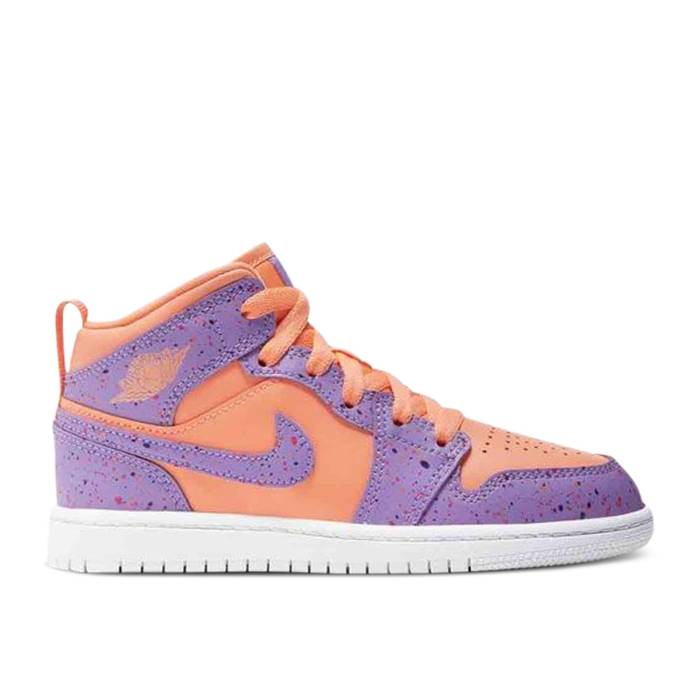 ナイキ エアジョーダン Air Jordan 【 Jordan 1 Mid Se Ps 'Atomic Pulse' Youth Orange Pulse/Atomic Violet/Laser Crimson/Voltage Purple/White 】 ミッド ジュニア キッズ orange 橙・オレンジ 紫・バイオレット Laser レーザ|スニケス