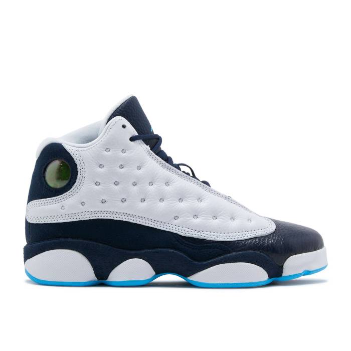 ナイキ エアジョーダン Air Jordan 【 Jordan 13 Retro Gs 'Obsidian' Youth White/Obsidian/Dark Powder Blue 】 13 サーティーン レトロ ジュニア キッズ 白色 ホワイト 青色 ブルー|スニケス