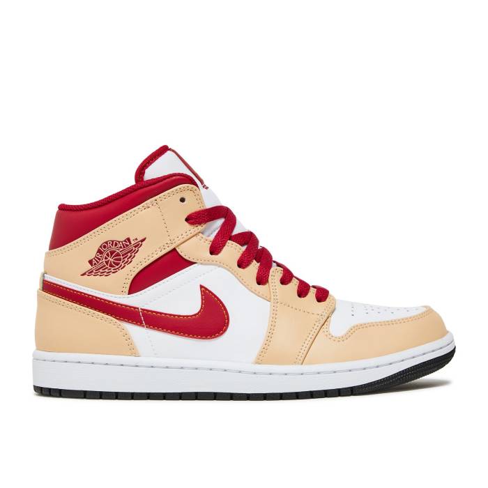 ナイキ エアジョーダン Air Jordan 【 Jordan 1 Mid Light Curry Cardinal Red Men White Onyx/White/Cardinal Red/Light Curry 】 ミッド カリー カーディナル メンズ 白色 ホワイト カーディナル Red 赤・レッド カリ