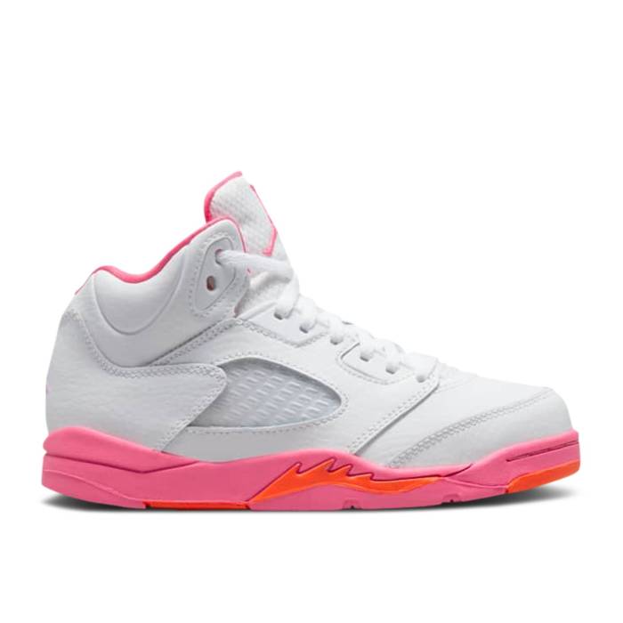 ナイキ エアジョーダン Air Jordan 【 Jordan 5 Retro Ps \u0027Pinksicle\u0027 Youth White/Pinksicle/Safety Orange 】 レトロ 御坊っちゃん キッズ 白いこと 白いこと orange 橙・オレンジ色 スニーカー-キッズファッション-キッズ・ベビー・マタニティ
