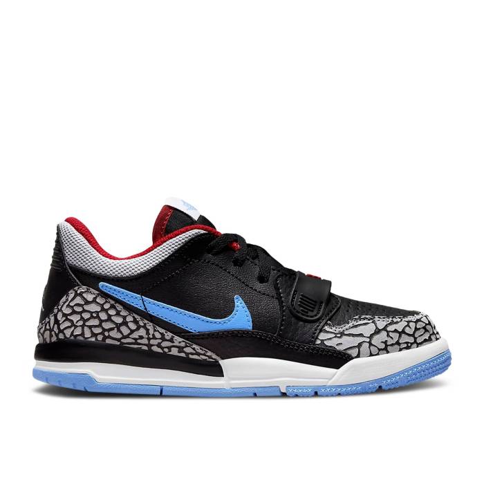 ナイキ エアジョーダン Air Jordan 【 Jordan Legacy 312 Low Ps \u0027Chicago Flag\u0027 Youth Black/Valor Blue/University Red/Wolf Grey 】 legacy レガシー 御坊っちゃん キッズ 黒いこと 黒いこと 青味 青み Red 赤・赤いこと 薄墨色 グレ