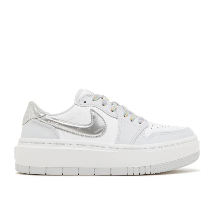 ナイキ エアジョーダン Air Jordan 【 Wmns Jordan 1 Elevate Low Se \u0027Tear Away - White\u0027 Women White/Metallic Silver/White 】 レディース 白いこと 白いこと Silver しろがね色・しろがね色