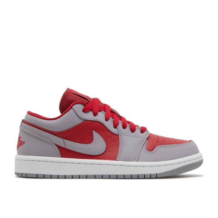 ナイキ　エアジョーダン Air Jordan 【 Wmns Jordan 1 Low Se 'Split - Gym Red Cement Grey' Women Gym Red/Black/White/Cement Grey 】 Red 赤・レッド 灰色・シメント レディース Red 赤・レッド 黒色 ブラック 白色 ホワ