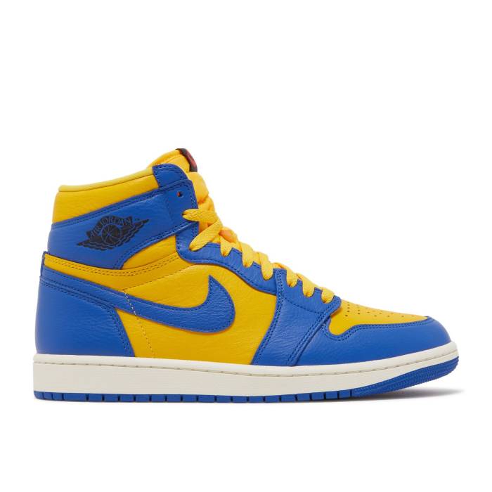 ナイキ エアジョーダン Air Jordan 【 Wmns Jordan 1 Retro High Og \u0027Reverse Laney\u0027 Women Varsity Maize/Game Royal/Sail/Black/Fire Red 】 レトロ 御機嫌 レディース Game 取り組み 黒いこと 黒いこと たき火 Red 赤・赤いこと