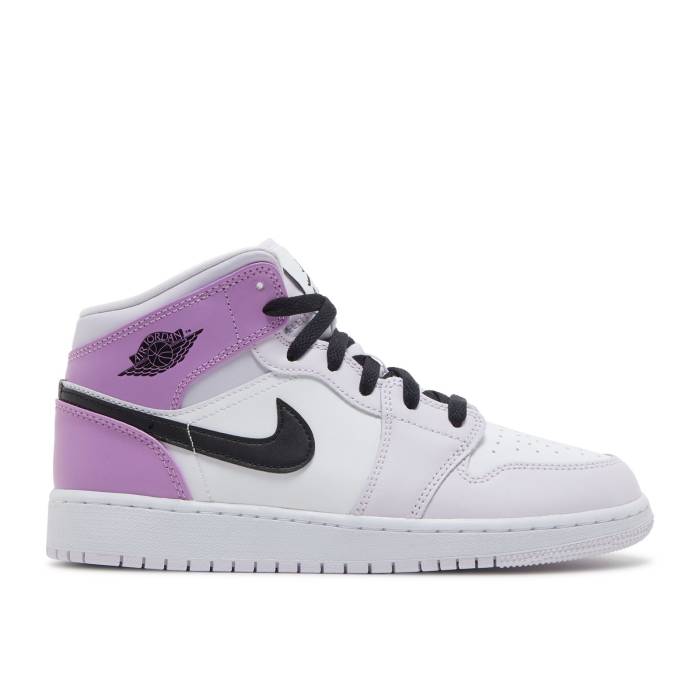ナイキ エアジョーダン Air Jordan 【 Jordan 1 Mid ガウス \u0027Barely Grape\u0027 Youth Barely Grape/Black/White/Rush Fuchsia 】 ミッド 御坊っちゃん キッズ 黒いこと 黒いこと 白いこと 白いこと rush 混雑時