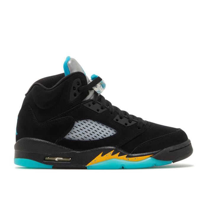 ナイキ　エアジョーダン Air Jordan 【 Jordan 5 Retro Gs 'Aqua' Youth Black/Aquatone/Taxi 】 レトロ ジュニア キッズ 黒色 ブラック｜スニケス