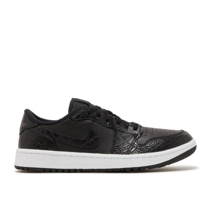 ナイキ エアジョーダン Air Jordan 【 Jordan 1 Low Golf \u0027Black Crocodile\u0027 Men Black/Black/Iron Grey/White 】 golf ゴルフ メンズ 黒いこと 黒いこと 薄墨色 薄墨色 白いこと 白いこと