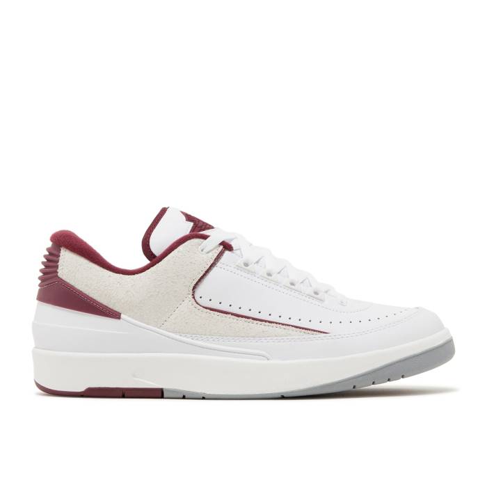 ナイキ エアジョーダン Air Jordan 【 Jordan 2 Retro Low \u0027Cherrywood\u0027 Men White/Cherrywood Red/Light Steel Grey 】 レトロ メンズ 白いこと 白いこと Red 赤・赤いこと Steel スチール写真 薄墨色 薄墨色