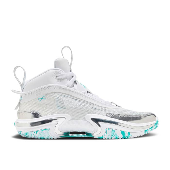 ナイキ エアジョーダン Air Jordan 【 Guo Ailun X Jordan 36 ガウス \u0027White Hyper Jade\u0027 Youth White/Hyper Jade/Metallic Silver/Black 】 御坊っちゃん キッズ 白いこと 白いこと 翡翆・ジェード Silver しろがね色・しろがね色 黒いこと 黒いこと