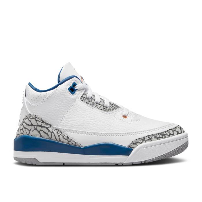 ナイキ エアジョーダン Air Jordan 【 Jordan 3 Retro Ps Washington Wizards Youth White/True Blue/Metallic Copper/Cement Grey 】 レトロ ジュニア キッズ 白色 ホワイト 青色 ブルー 銅色 コッパー 灰色・シメント