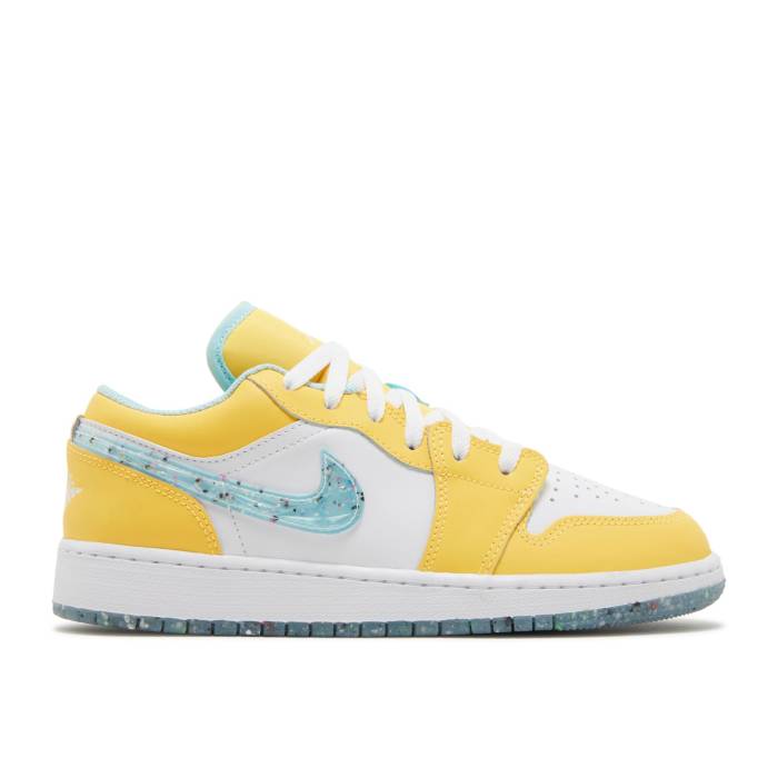 ナイキ エアジョーダン Air Jordan 【 Jordan 1 Se ガウス \u0027Recycled Grind\u0027 Youth Citron Pulse/White/Action Green/Glacier Ice 】 お坊っちゃん キッズ 白いこと 白いこと 動き green 緑・緑であること