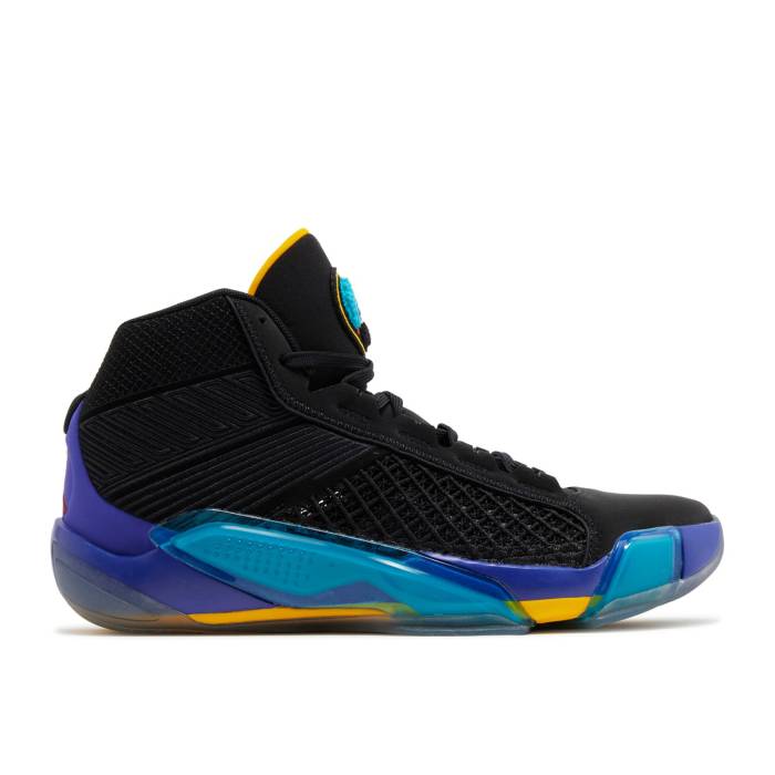 ナイキ エアジョーダン Air Jordan 【 Jordan 38 Aqua Men Black/True Red/Bright Concord/Aquatone/University Gold/Flint Grey 】 メンズ 黒色 ブラック Red 赤・レッド コンコルド・コンコード ゴールド 灰色 グレー