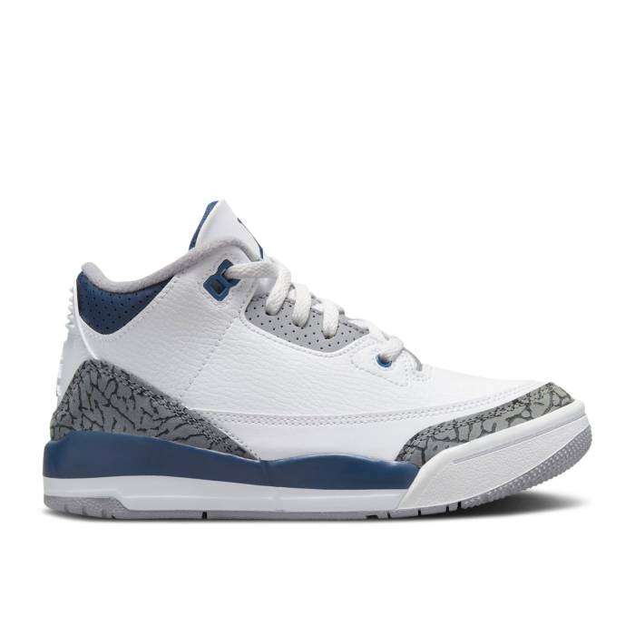 ナイキ エアジョーダン Air Jordan 【 Jordan 3 Retro Ps \u0027Midnight Navy\u0027 Youth White/Midnight Navy/Cement Grey/Black 】 レトロ 御坊っちゃん キッズ 白いこと 白いこと 紺色 米国海軍 薄墨色・シメント 薄墨色 薄墨色 黒いこと ブ 靴-キッズ・ベビー・マタニティ