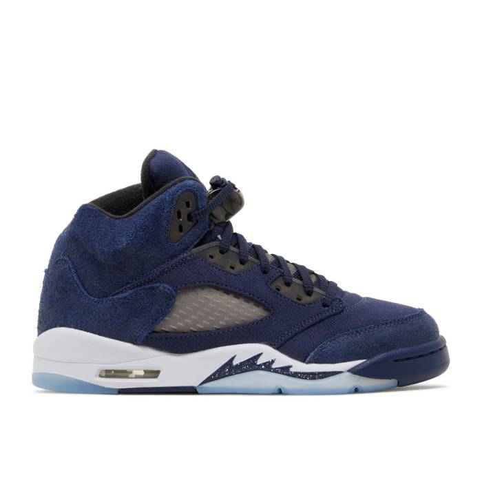 ナイキ エアジョーダン Air Jordan 【 Jordan 5 Retro Se ガウス \u0027Midnight Navy\u0027 Youth Midnight Navy/Black/Football Grey 】 レトロ 御坊っちゃん キッズ 紺色 米国海軍 黒いこと 黒いこと 蹴球 薄墨色 薄墨色