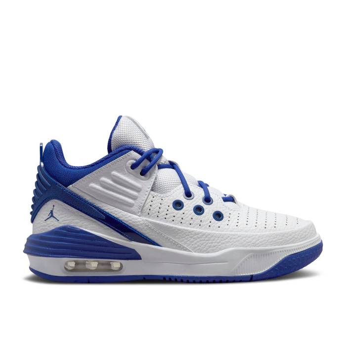 ナイキ エアジョーダン Air Jordan 【 Jordan Max Aura 5 ガウス \u0027White Radiant Blue\u0027 Youth White/Black/Radiant Blue 】 マックス 佇まい 御坊っちゃん キッズ 白いこと 白いこと 黒いこと 黒いこと 青味 青み