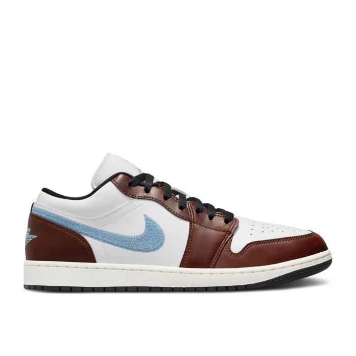 ナイキ エアジョーダン Air Jordan 【 Jordan 1 Retro Low Se \u0027Brown Blue Grey\u0027 Men White/Blue Grey/Black/Sail 】 レトロ 青味 青み メンズ 白いこと 白いこと 青味 青み 薄墨色 薄墨色 黒いこと 黒いこと