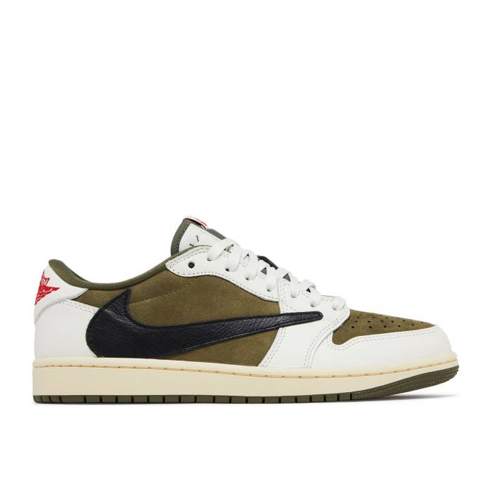 ナイキ エアジョーダン Air Jordan 【 Travis Scott X Jordan 1 Low Og Sp Reverse Olive / Medium Olive Men Medium Olive/Black/Sail/Muslin 】 olive オリーブ メンズ olive オリーブ 黒色 ブラック