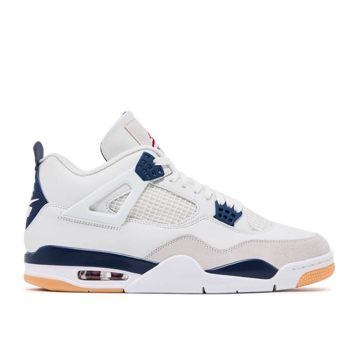 ナイキ エアジョーダン Air Jordan 【 Nike Sb X Jordan 4 Retro Sp \u0027Navy\u0027 Men Summit White/White/Navy/Neutral Grey/Gum Yellow/Varsity Red 】 エスビー レトロ メンズ 白いこと 白いこと 紺色 米国海軍 薄墨色 薄墨色 yellow 黄味がかった