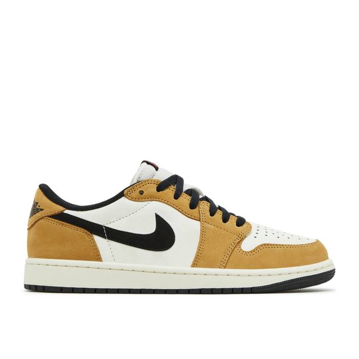 ナイキ エアジョーダン Air Jordan 【 Jordan 1 Retro Low Og \u0027Rookie Of The Year\u0027 Men Sail/Black/Golden Harvest/Gym Red 】 レトロ メンズ 黒いこと 黒いこと Red 赤・赤いこと