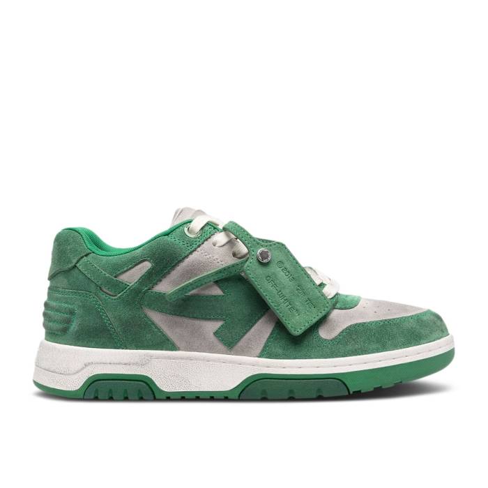 象牙色 Off-White 【 Out Of Office \u0027Vintage Suede - Green\u0027 Men White/Green 】 スエード・スウェード メンズ 白いこと 白いこと green 緑・緑であること