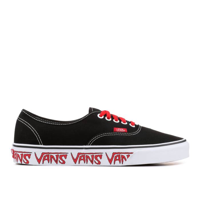 ヴァンズ Vans 【 Authentic 'Sketch Sidewall' Men Sketch Sidewall Black/Red 】 オーセンティック メンズ 黒色 ブラック Red 赤・レッド