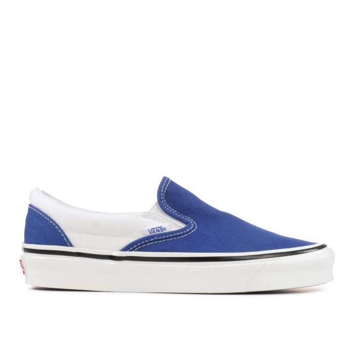 ヴァンズ Vans 【 Slip-On Men Original Blue/White 】 slip-on スリッポン メンズ 青味 青色 白いこと 白いこと 靴-スニーカー-メンズ靴