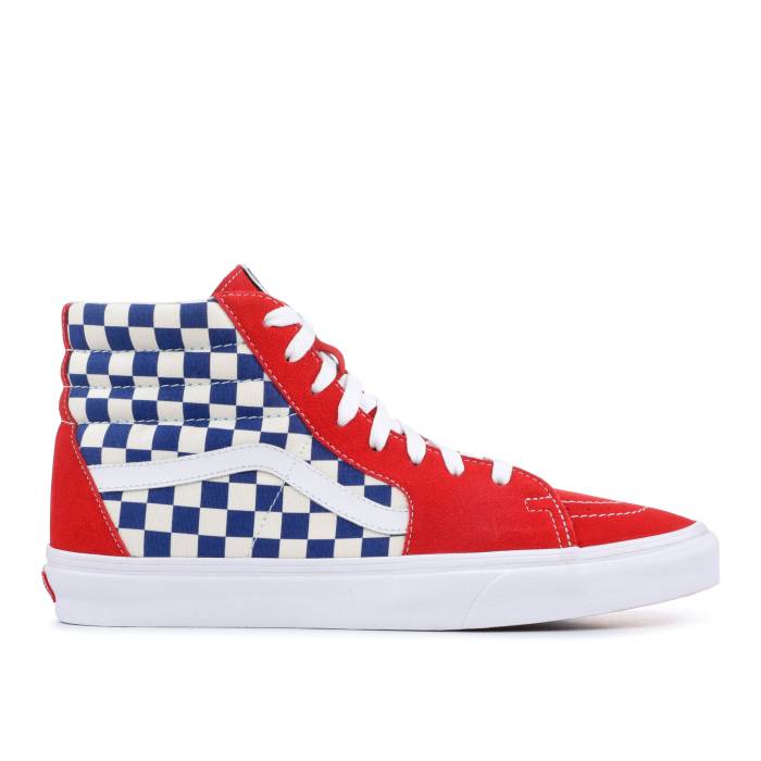 ヴァンズ Vans 【 Sk8-Hi 'Bmx Checkerboard' Men True Blue/Red 】 スケートハイ メンズ 青色 ブルー Red 赤・レッド